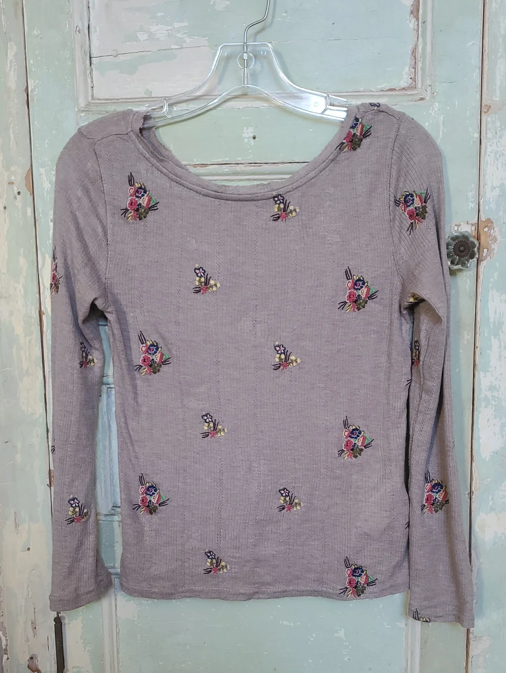 Free People Embroidered Floral Tee
